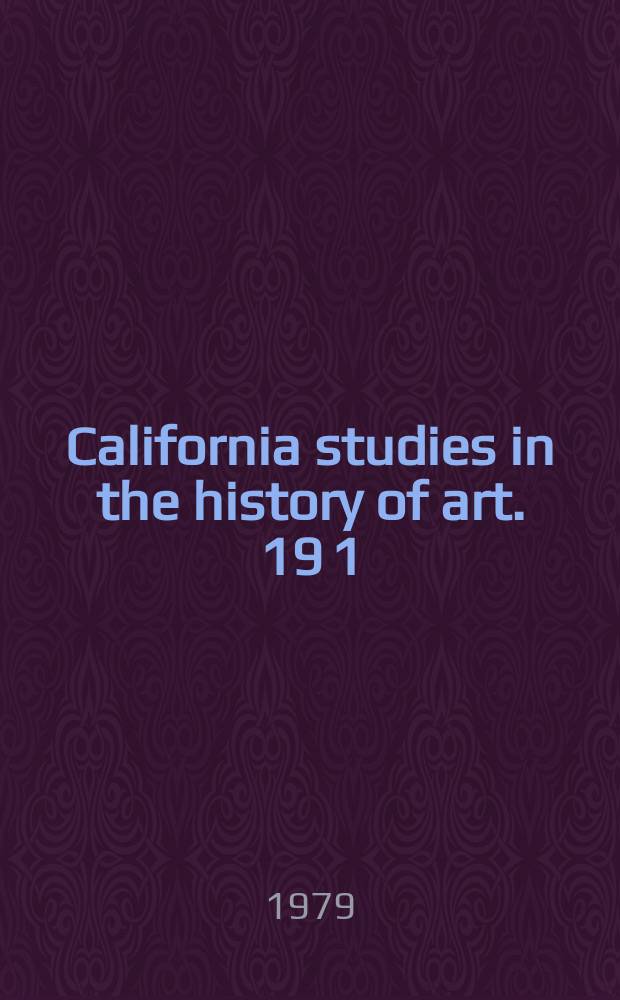 California studies in the history of art. 19[1] : The plan of St. Gall