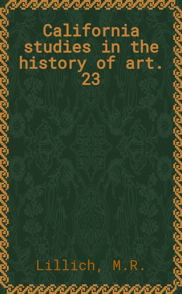 California studies in the history of art. 23 : The armor of light