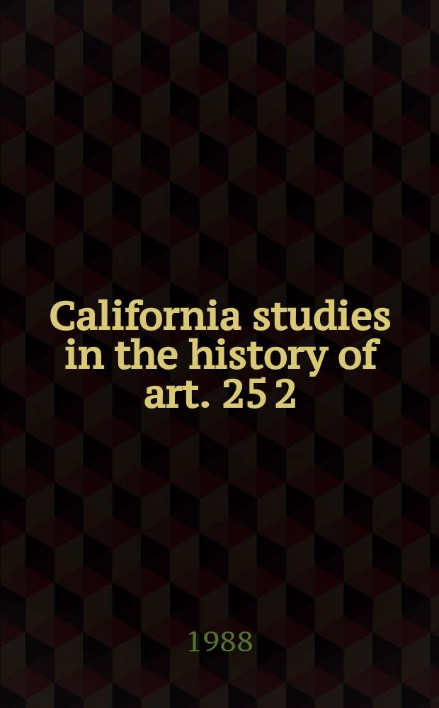 California studies in the history of art. 25[2] : Corinthian vase-painting of the archaic period
