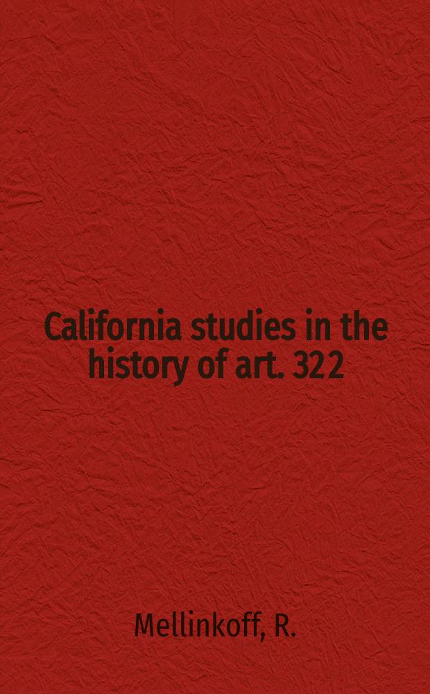 California studies in the history of art. 32[2] : Outcasts