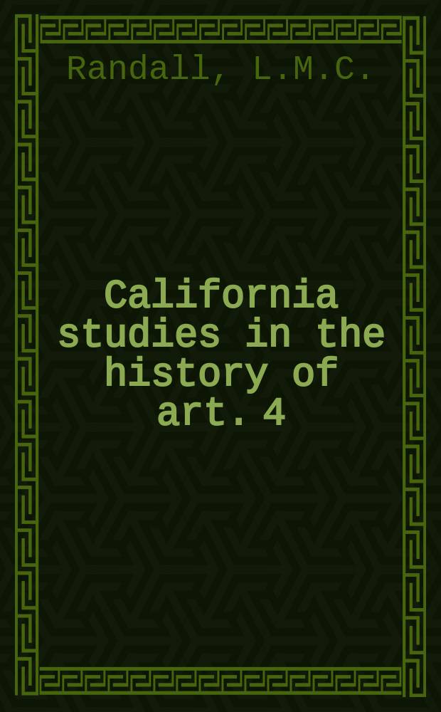 California studies in the history of art. 4 : Images in the margins of gothic manscripts
