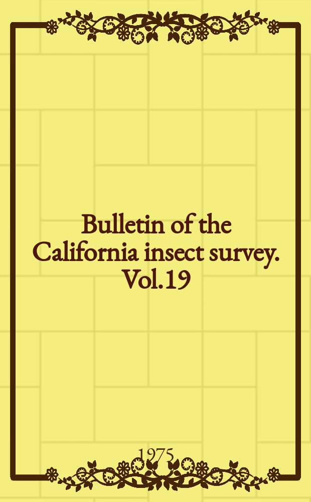 Bulletin of the California insect survey. Vol.19 : California wasps of the Subfamily Philanthinae (Hymenoptera: Sphecidae)