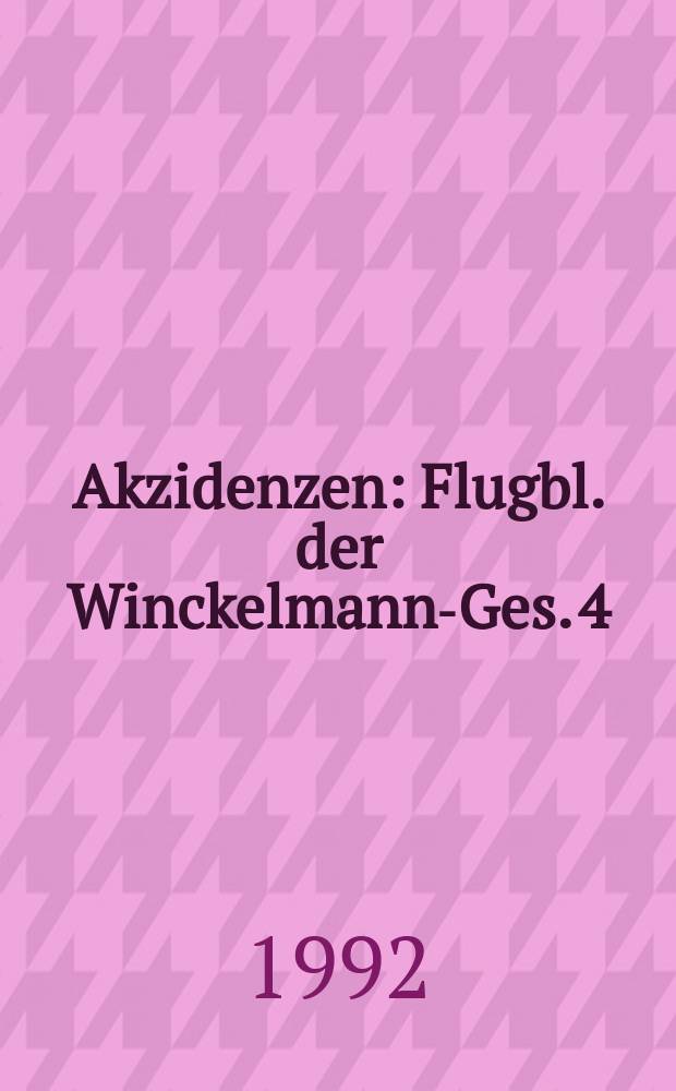 Akzidenzen : Flugbl. der Winckelmann-Ges. 4 : Winckelmann und die Musik