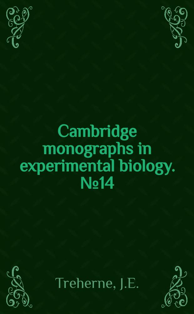 Cambridge monographs in experimental biology. №14 : The neurochemistry of arthropods