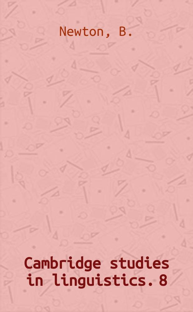 Cambridge studies in linguistics. 8 : The generative interpretation of dialect