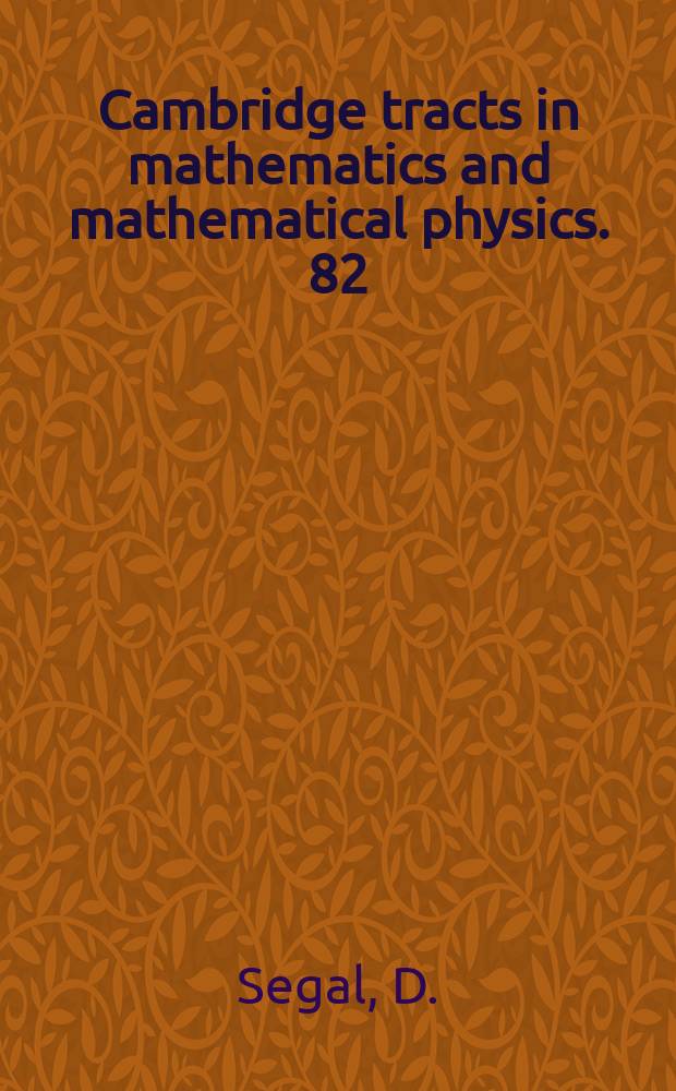 Cambridge tracts in mathematics and mathematical physics. 82 : Polycyclic groups