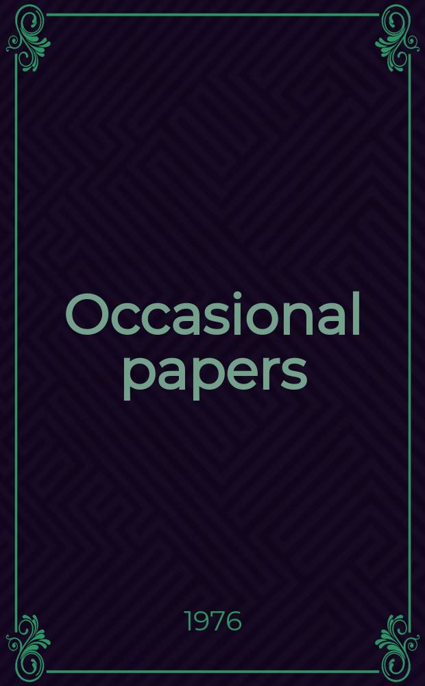 Occasional papers