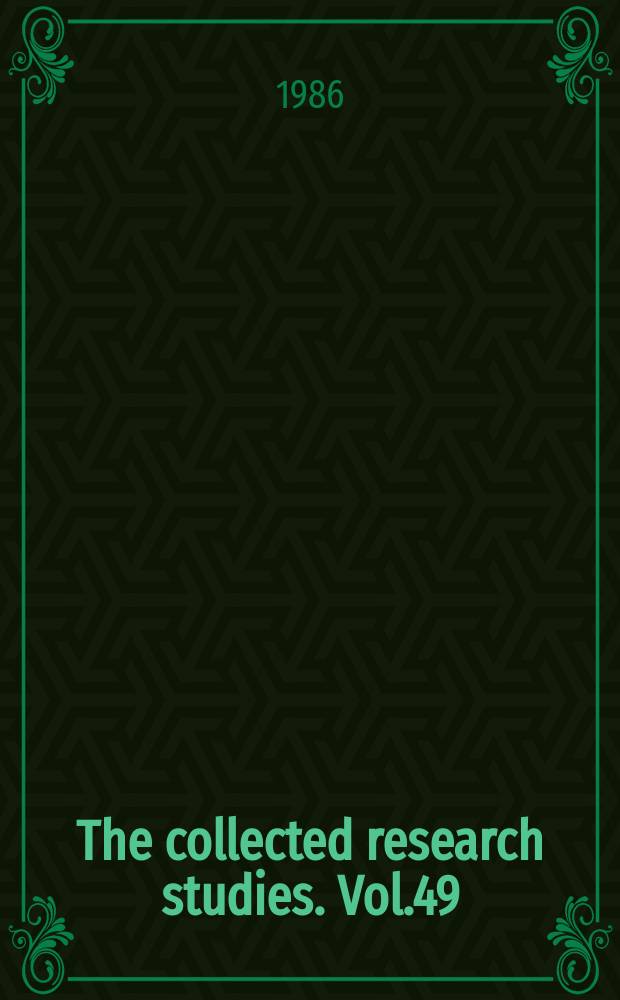 The collected research studies. Vol.49 : Family law and social welfare legislation in Canada