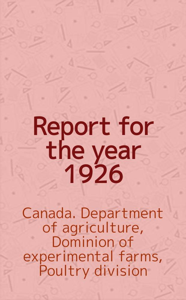 Report for the year 1926