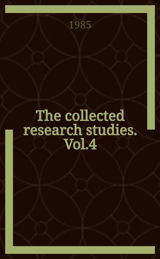 The collected research studies. Vol.4 : Canadian industrial policy in action
