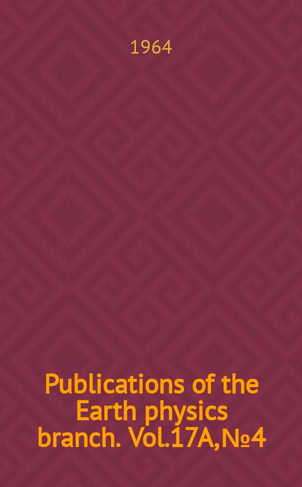 Publications of the Earth physics branch. Vol.17A, №4 : Record of observation at Agincourt magnetic observatory 1942/1944