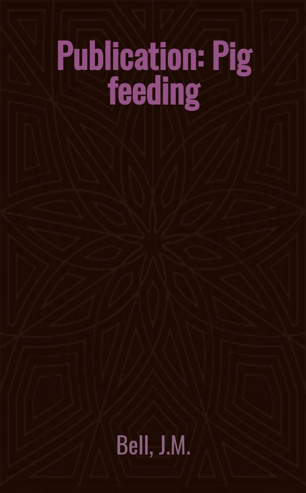 Publication : Pig feeding