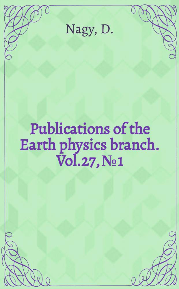 Publications of the Earth physics branch. Vol.27, №1 : Gravimetric deflections of the vertical by digital computer