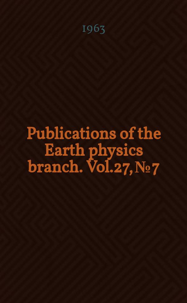 Publications of the Earth physics branch. Vol.27, №7 : Record of observations at Resolute Bay magnetic observatory for 1959