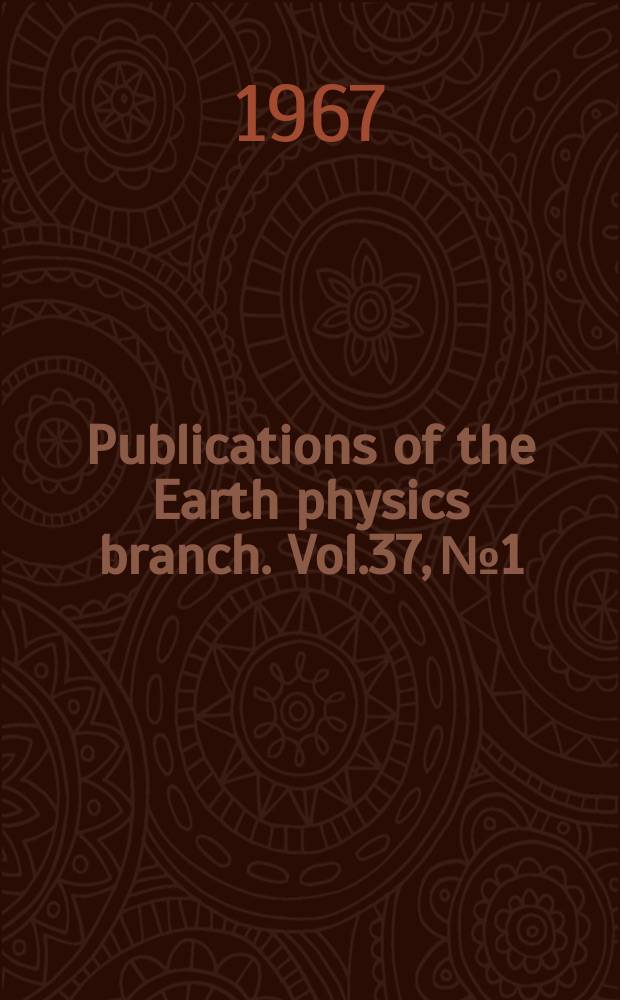 Publications of the Earth physics branch. Vol.37, №1 : A temperature control system for the Canadian pendulum apparatus