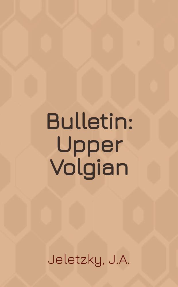 Bulletin : Upper Volgian (latest Jurassic) ammonites and Buchias of Arctic Canada
