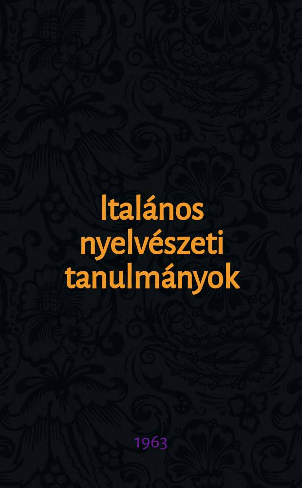 Általános nyelvészeti tanulmányok