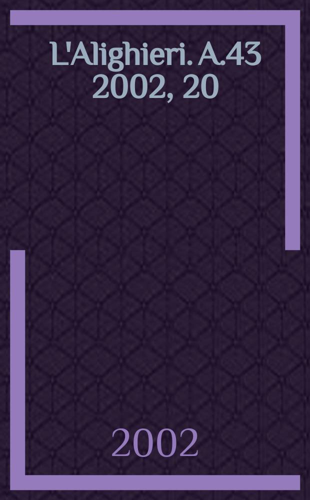 L'Alighieri. A.43 2002, 20