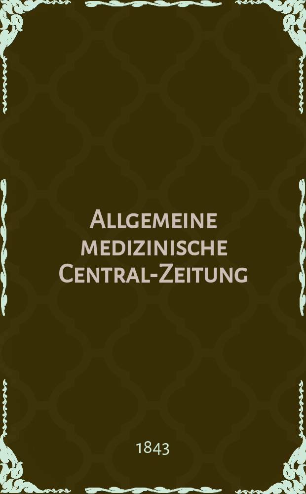 Allgemeine medizinische Central-Zeitung