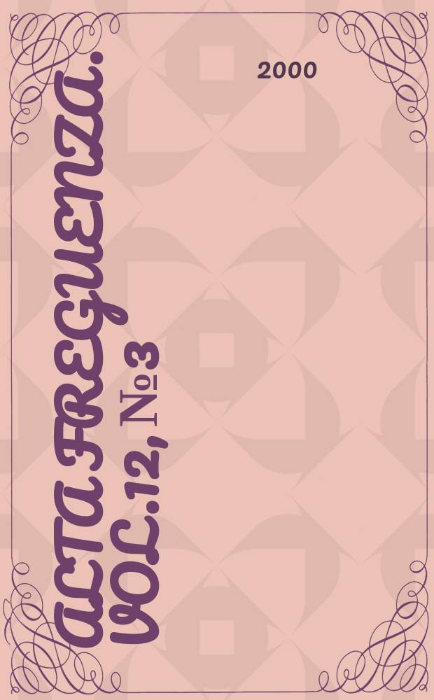 Alta freguenza. Vol.12, №3