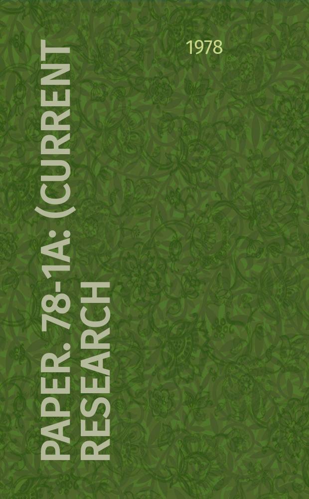 Paper. 78-1A : (Current research