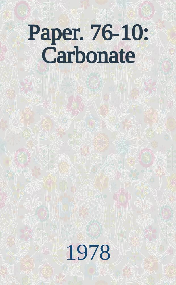 Paper. 76-10 : Carbonate
