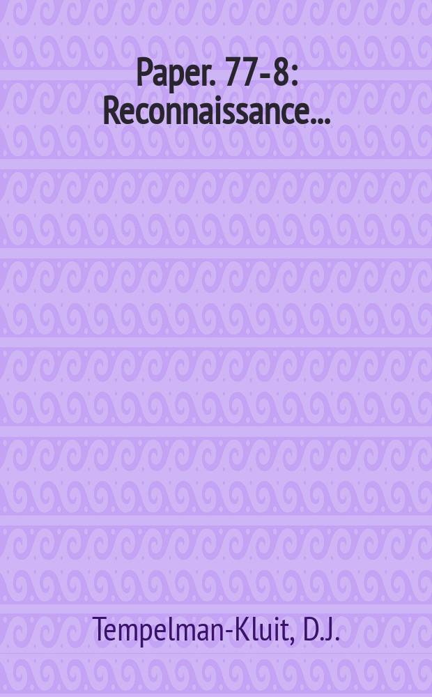 Paper. 77-8 : Reconnaissance ...