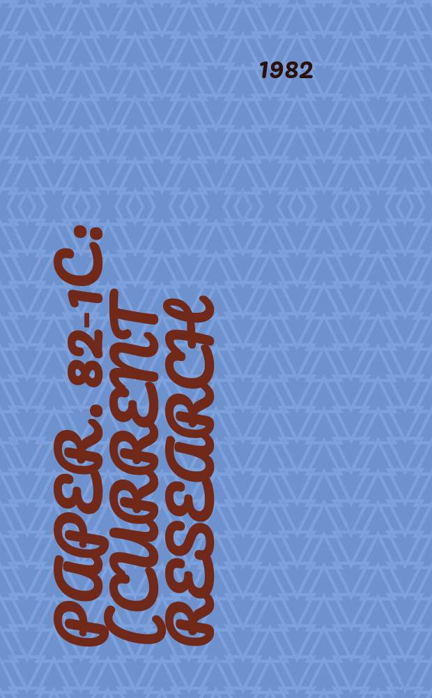 Paper. 82-1C : (Current research