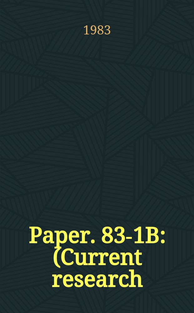 Paper. 83-1B : (Current research