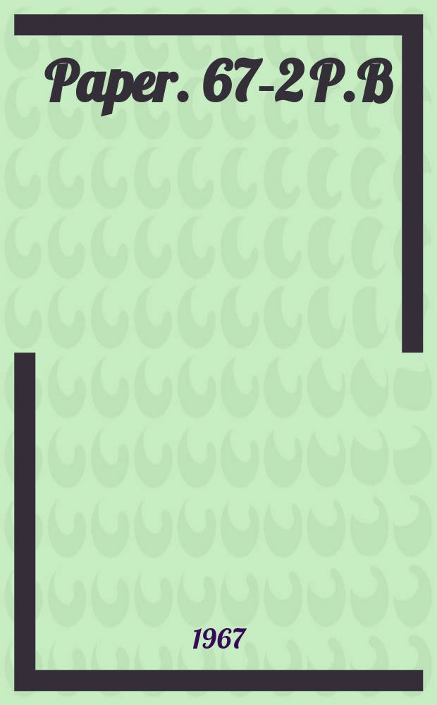 Paper. 67-2 P.B