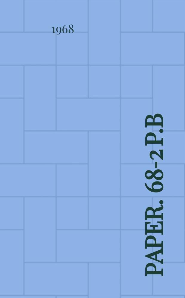 Paper. 68-2 P.B