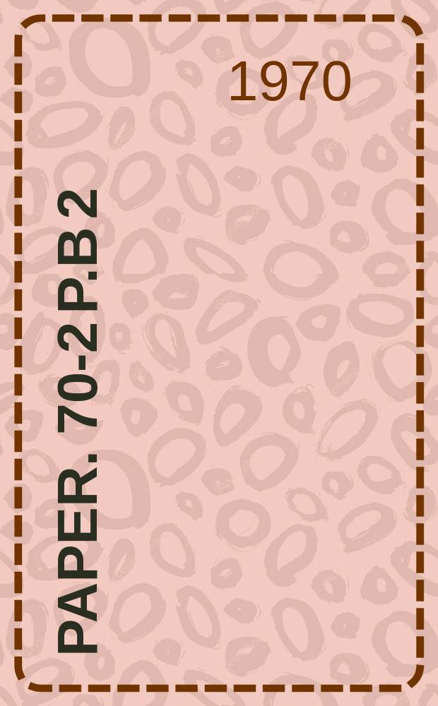 Paper. 70-2 P.B[2]