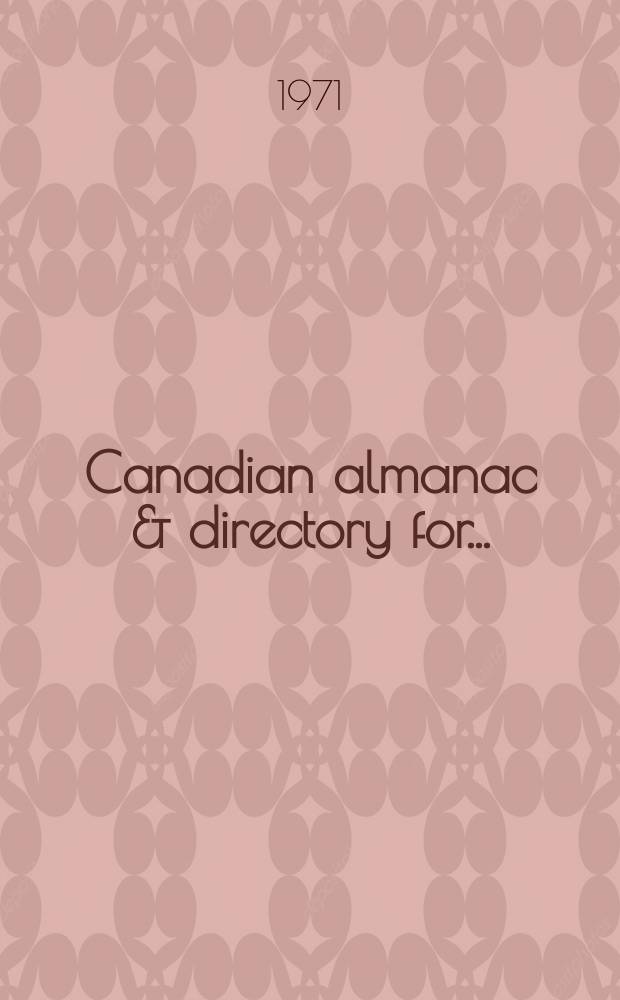 Canadian almanac & directory for ...