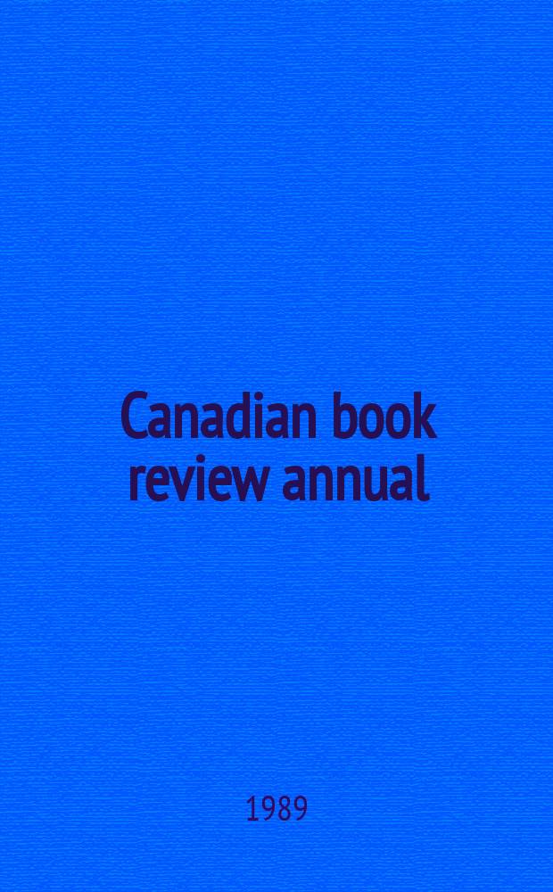 Canadian book review annual