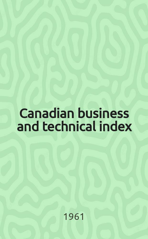 Canadian business and technical index