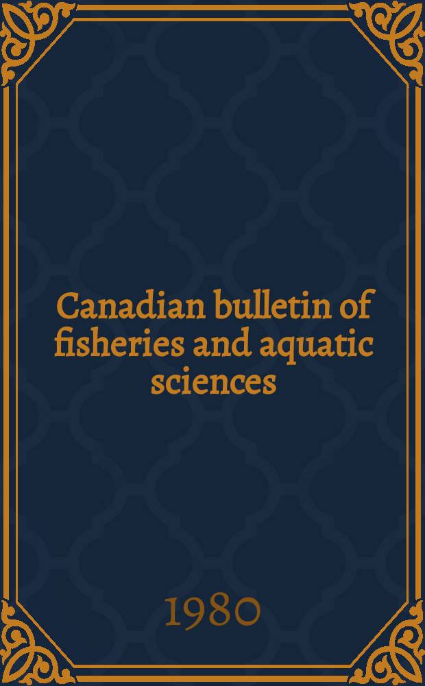 Canadian bulletin of fisheries and aquatic sciences : Formerly Bulletin of the Fisheries research board of Canada : Palaeolimnology of the Bay of Quinte ...