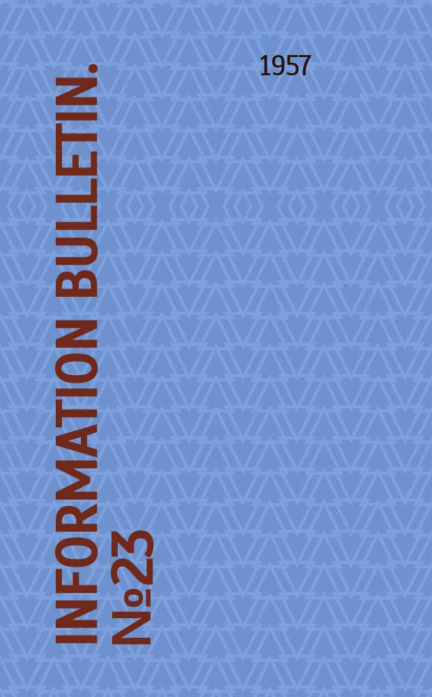 Information bulletin. №23 : Solder aluminium