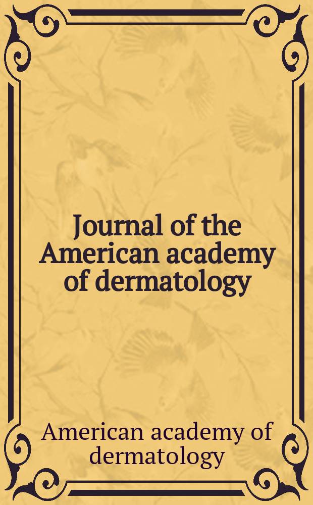 Journal of the American academy of dermatology