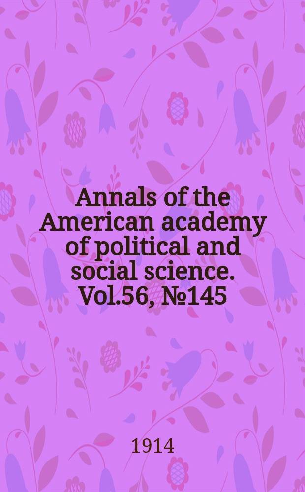 Annals of the American academy of political and social science. Vol.56, №145 : Women in public life
