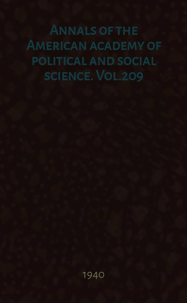 Annals of the American academy of political and social science. Vol.209 : Marketing in our American economy