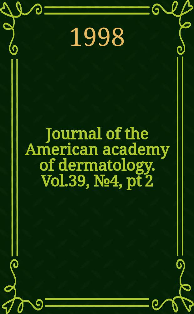 Journal of the American academy of dermatology. Vol.39, №4, pt 2 : Tazarotene: optimizing the therapeutic benefits of a new topical receptor-selective retinoid
