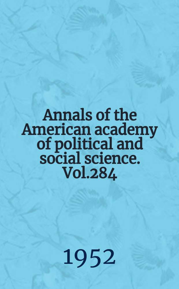 Annals of the American academy of political and social science. Vol.284 : Murder an d the penalty of death