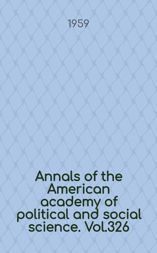 Annals of the American academy of political and social science. Vol.326 : Inflation