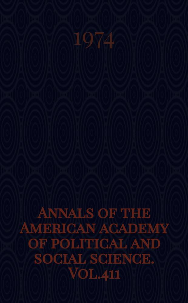 Annals of the American academy of political and social science. Vol.411 : Changing Congress: the committee system