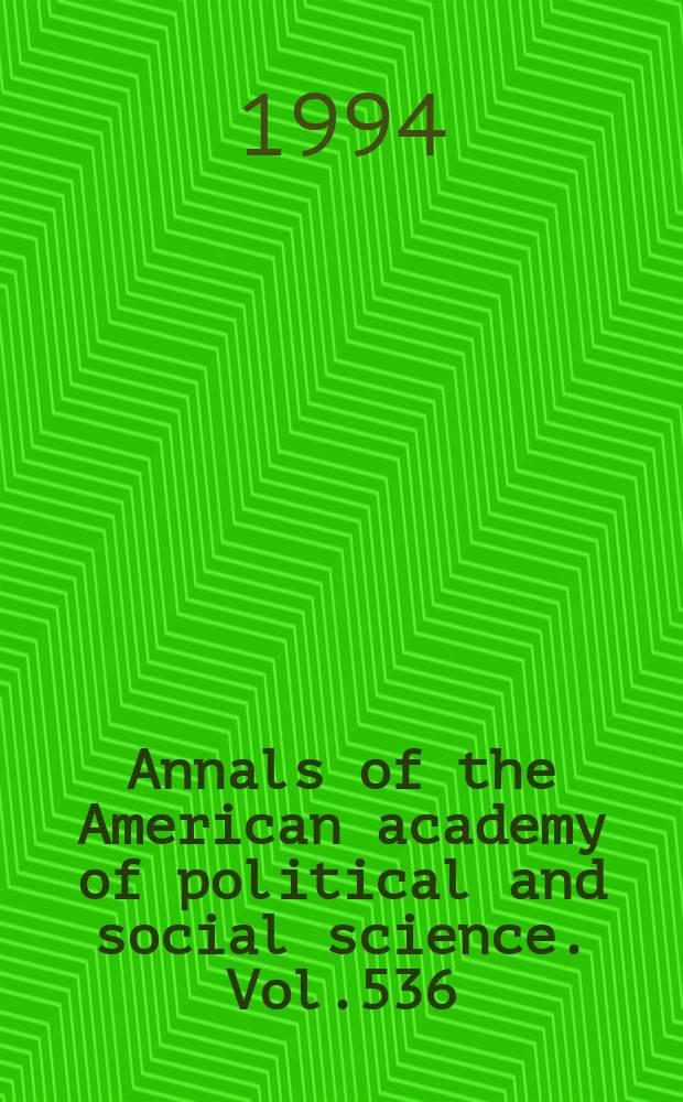 Annals of the American academy of political and social science. Vol.536 : Employee dismissal
