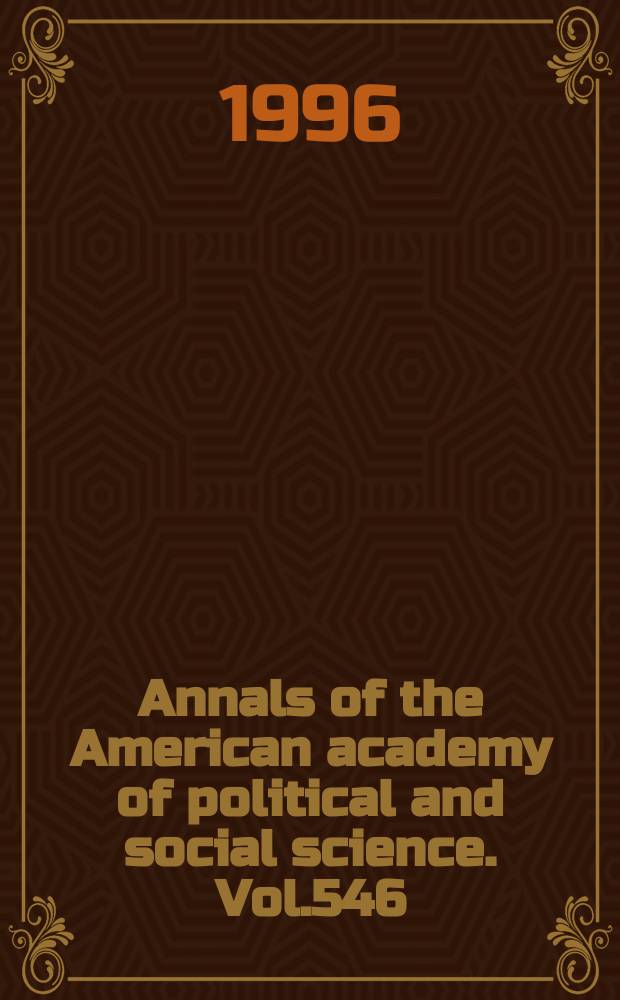 Annals of the American academy of political and social science. Vol.546 : The media and politics