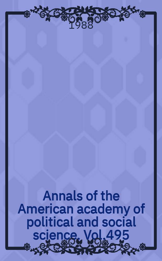 Annals of the American academy of political and social science. Vol.495 : Tele science