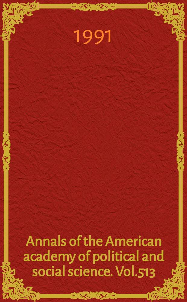 Annals of the American academy of political and social science. Vol.513 : Japan's external economic relations