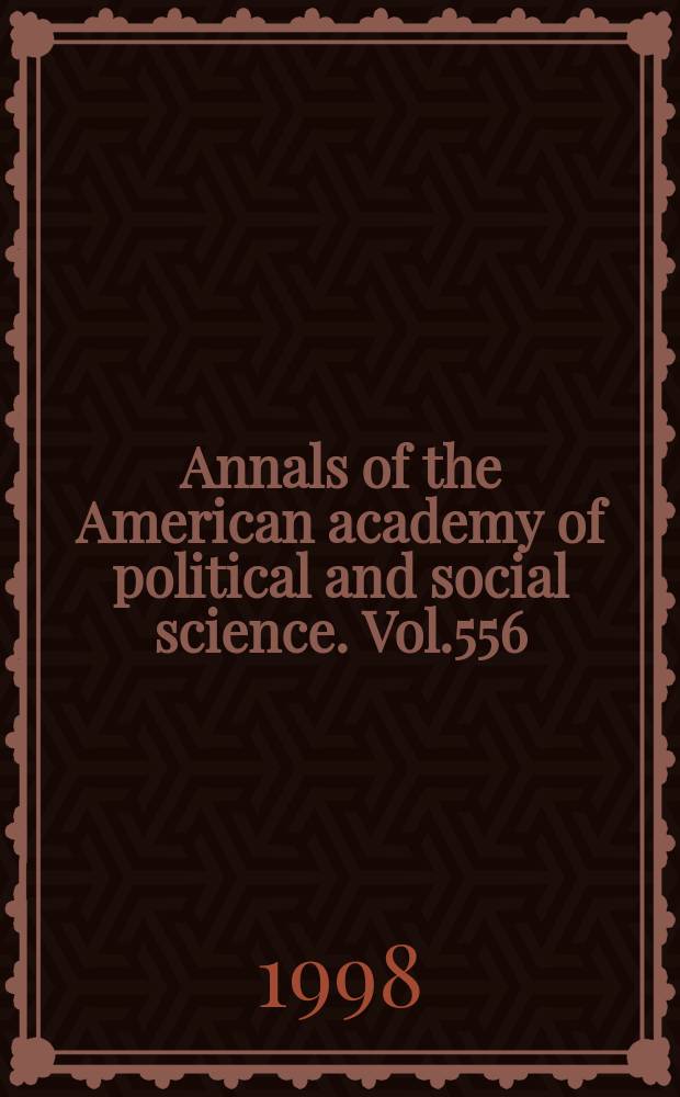 Annals of the American academy of political and social science. Vol.556 : Gambling