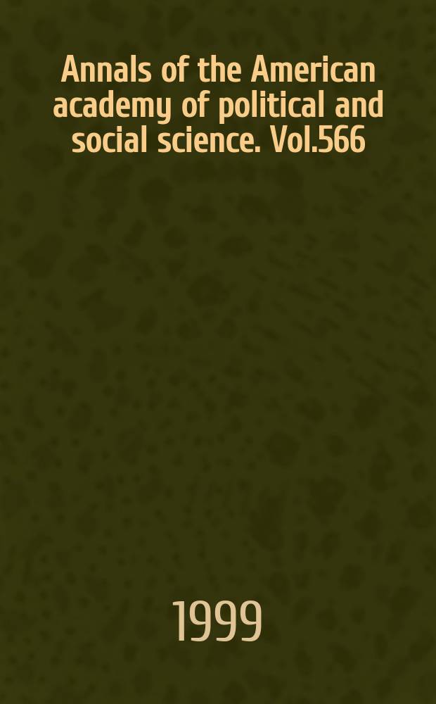 Annals of the American academy of political and social science. Vol.566 : The social diffusion of ideas and things